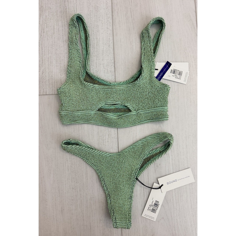NWT Bound By Bond Eye The Sasha Crop Cutout Sinner Bikini One Size Mint Green
